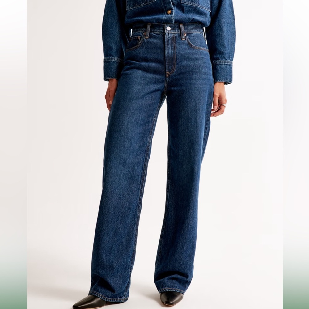 NWT Abercrombie & Fitch High Rise Loose Jeans 27 R - Picture 2 of 13